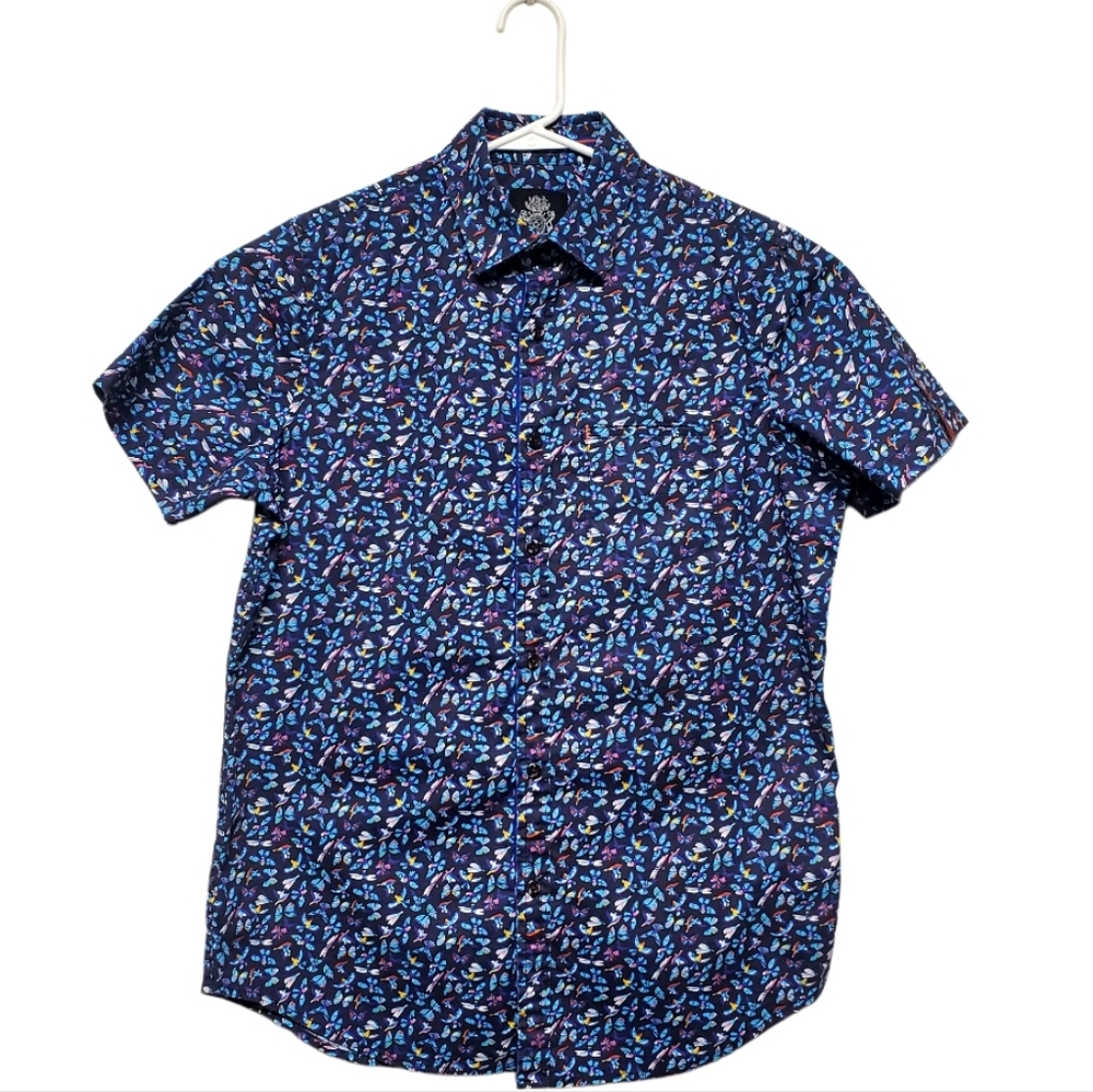 English Laundry Men's Short Sleeve Button Shirt Size Small